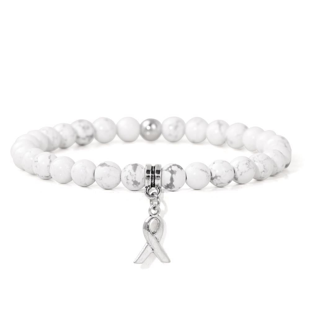 Olivenorma Ribbon Charm Braccialetto portafortuna con perline di pietre preziose naturali 