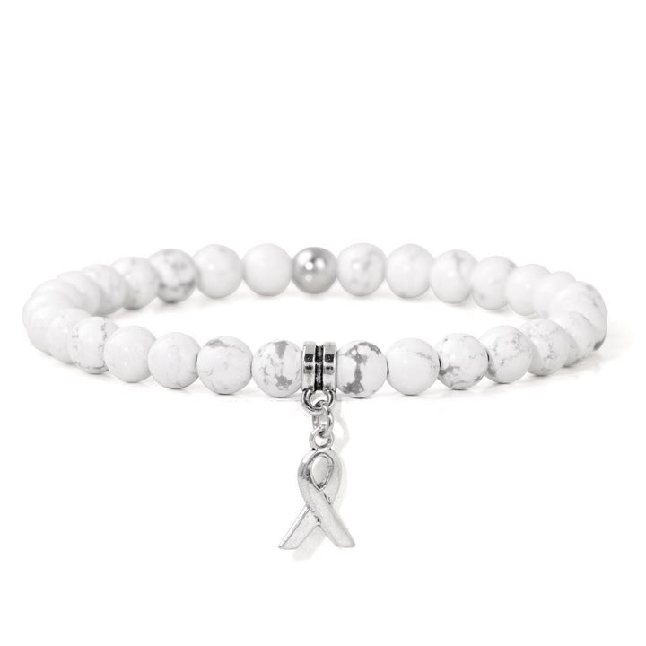 Olivenorma Ribbon Charm Braccialetto portafortuna con perline di pietre preziose naturali 