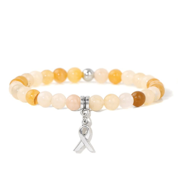 Olivenorma Ribbon Charm Braccialetto portafortuna con perline di pietre preziose naturali 