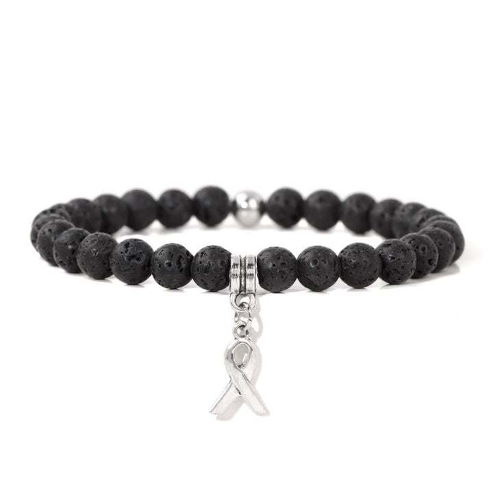Olivenorma Ribbon Charm Braccialetto portafortuna con perline di pietre preziose naturali 
