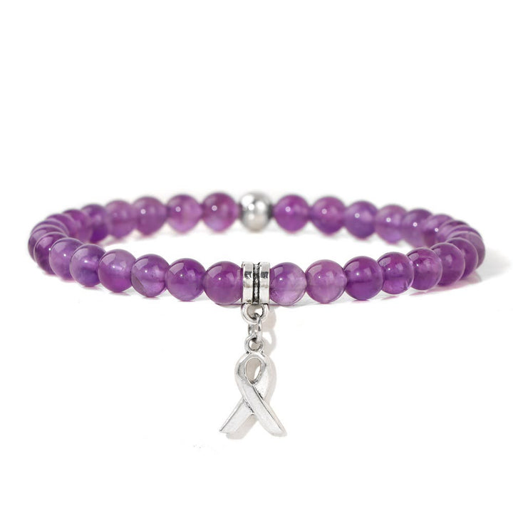 Olivenorma Ribbon Charm Braccialetto portafortuna con perline di pietre preziose naturali 