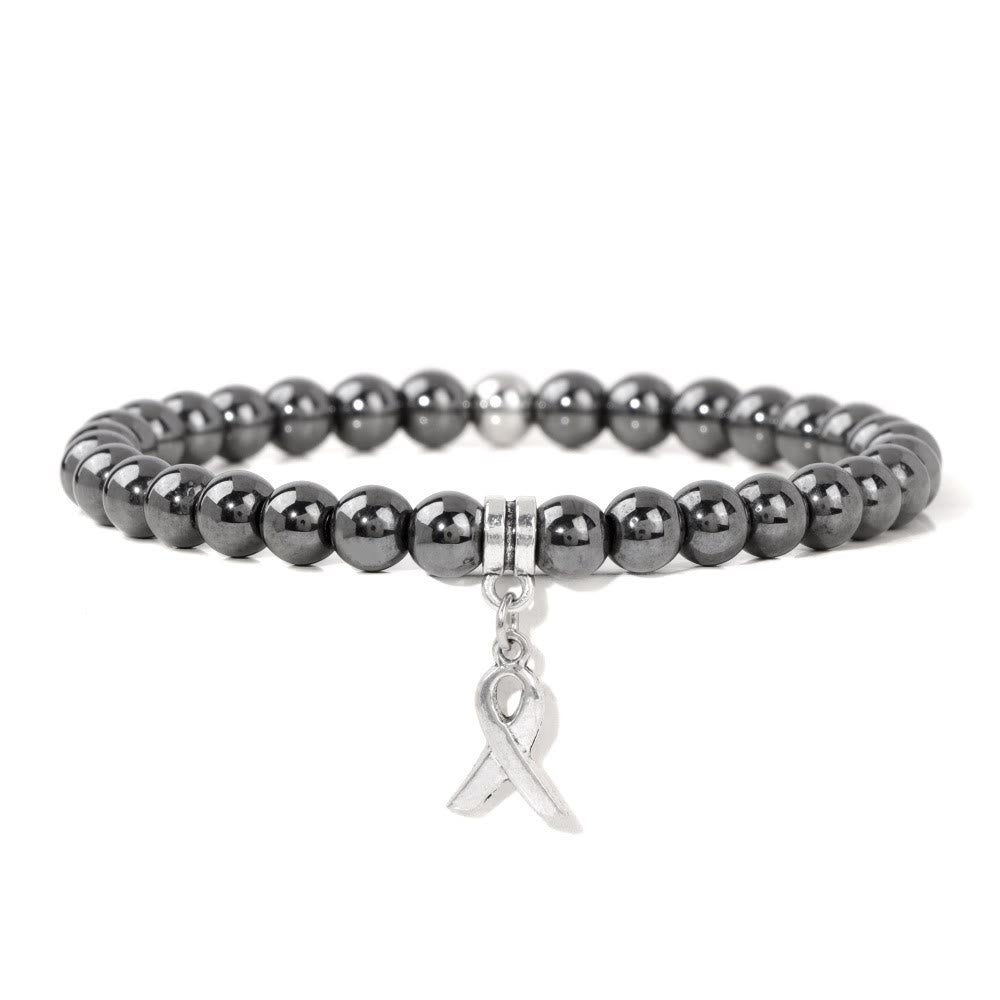 Olivenorma Ribbon Charm Braccialetto portafortuna con perline di pietre preziose naturali 