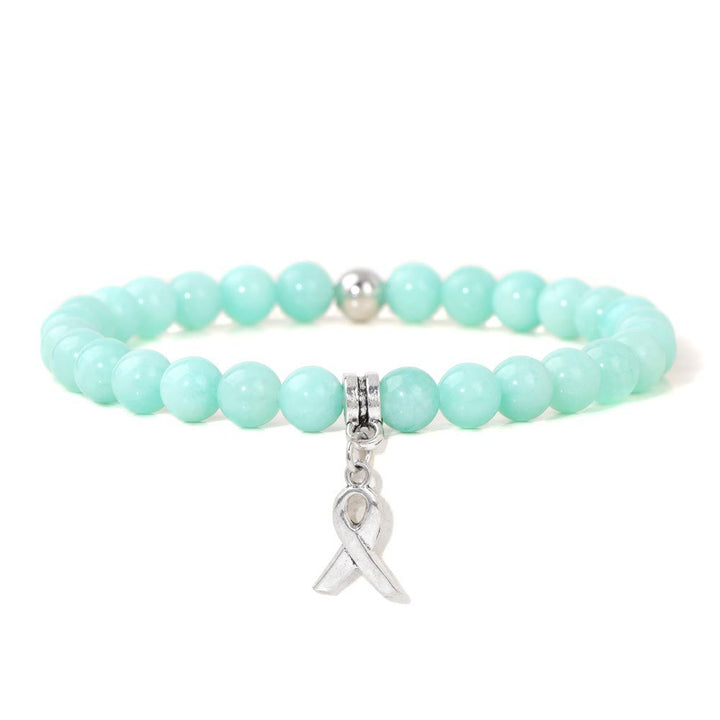 Olivenorma Ribbon Charm Braccialetto portafortuna con perline di pietre preziose naturali 
