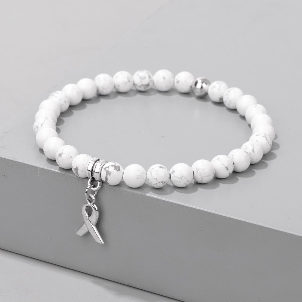 Olivenorma Ribbon Charm Braccialetto portafortuna con perline di pietre preziose naturali 