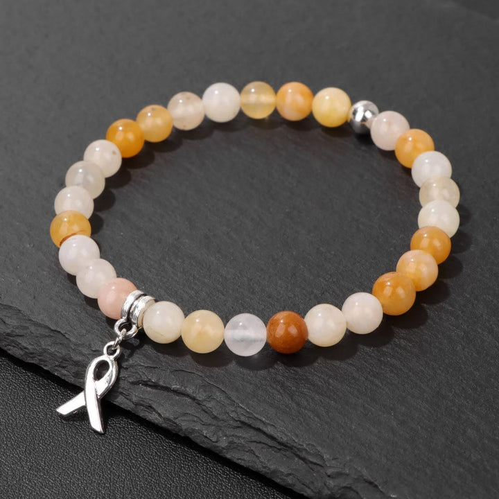 Olivenorma Ribbon Charm Braccialetto portafortuna con perline di pietre preziose naturali 