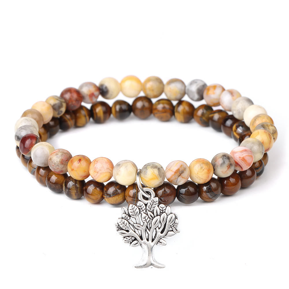 Bracciale Olivenorma Tree of Life Gemstone Double Layer
