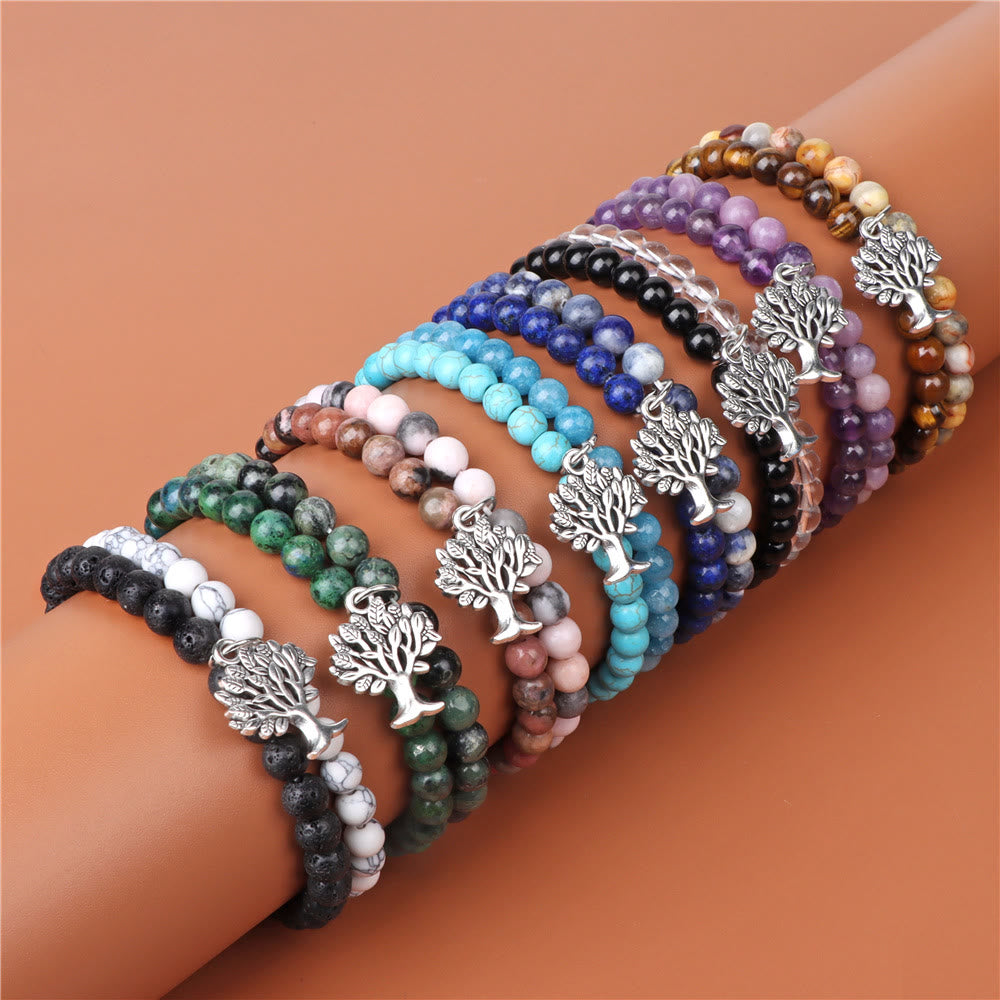 Bracciale Olivenorma Tree of Life Gemstone Double Layer