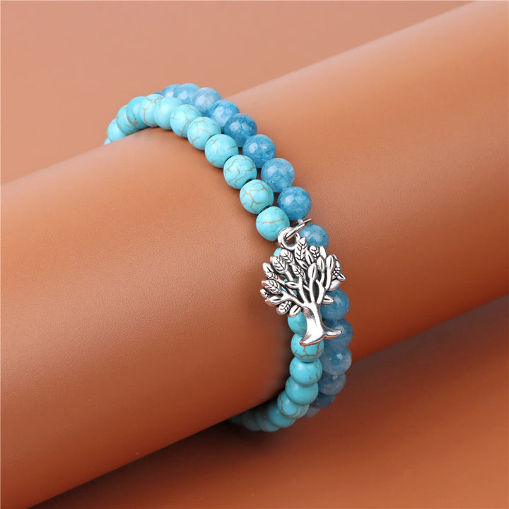 Bracciale Olivenorma Tree of Life Gemstone Double Layer