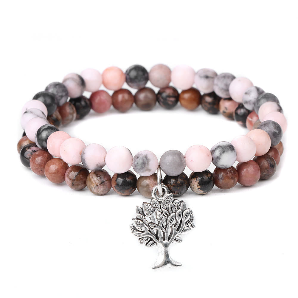 Bracciale Olivenorma Tree of Life Gemstone Double Layer