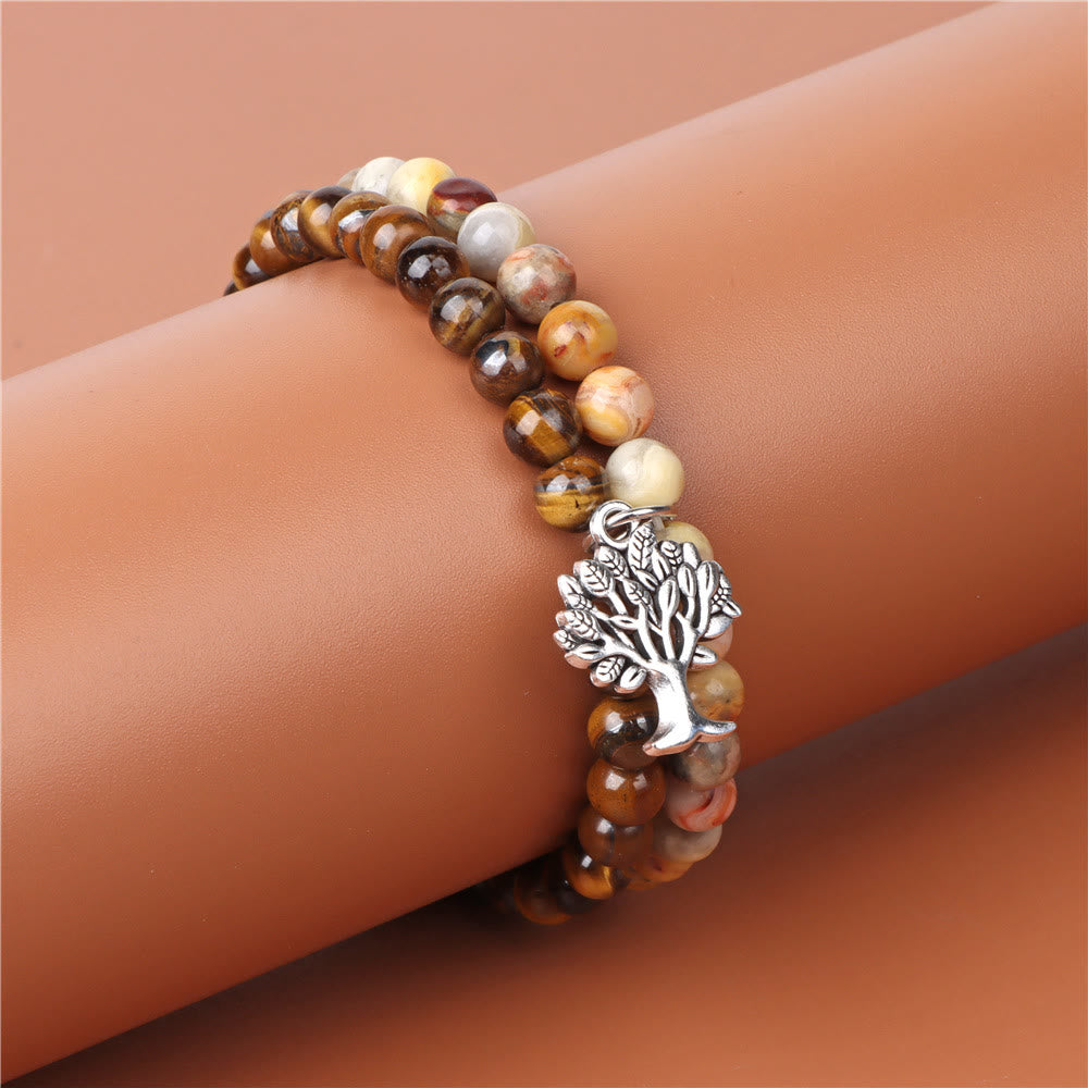 Bracciale Olivenorma Tree of Life Gemstone Double Layer