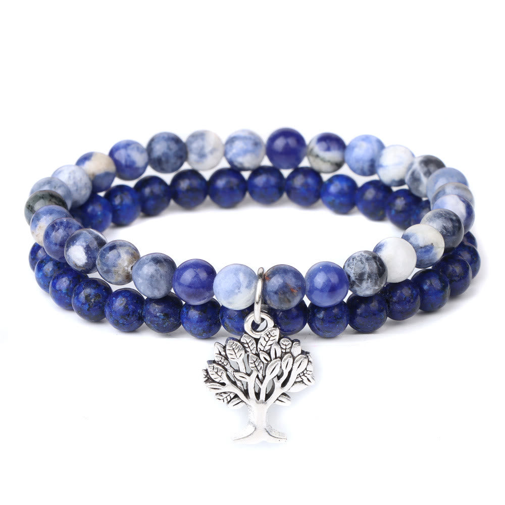 Bracciale Olivenorma Tree of Life Gemstone Double Layer
