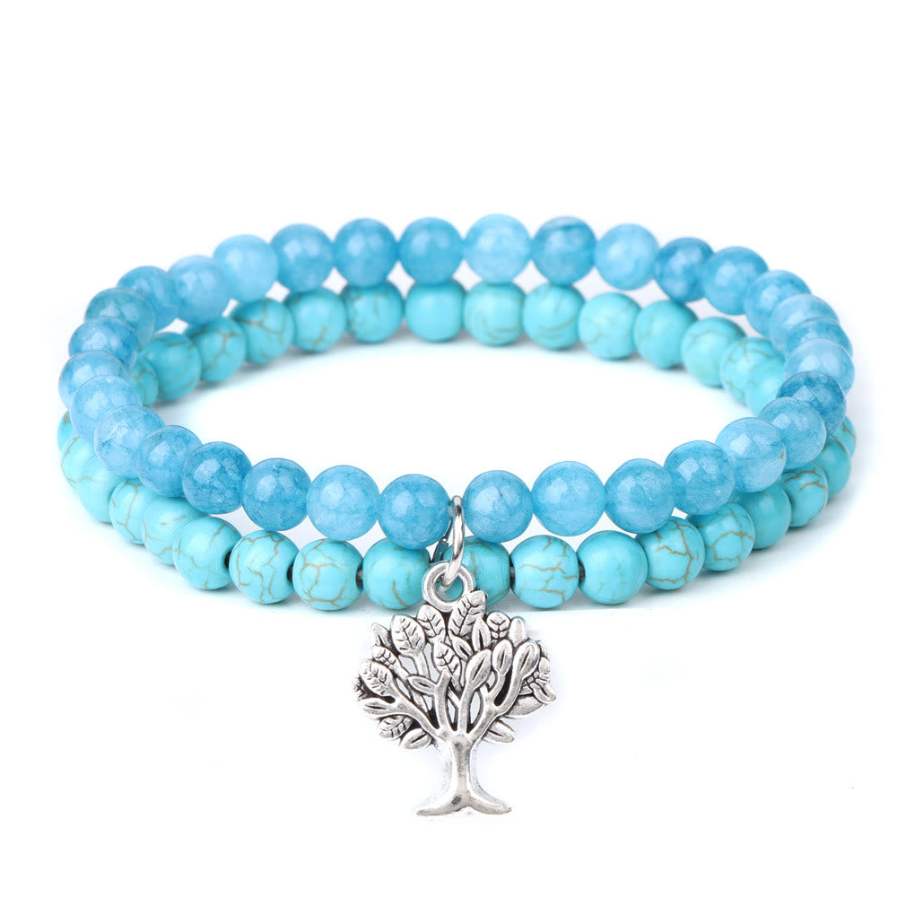 Bracciale Olivenorma Tree of Life Gemstone Double Layer