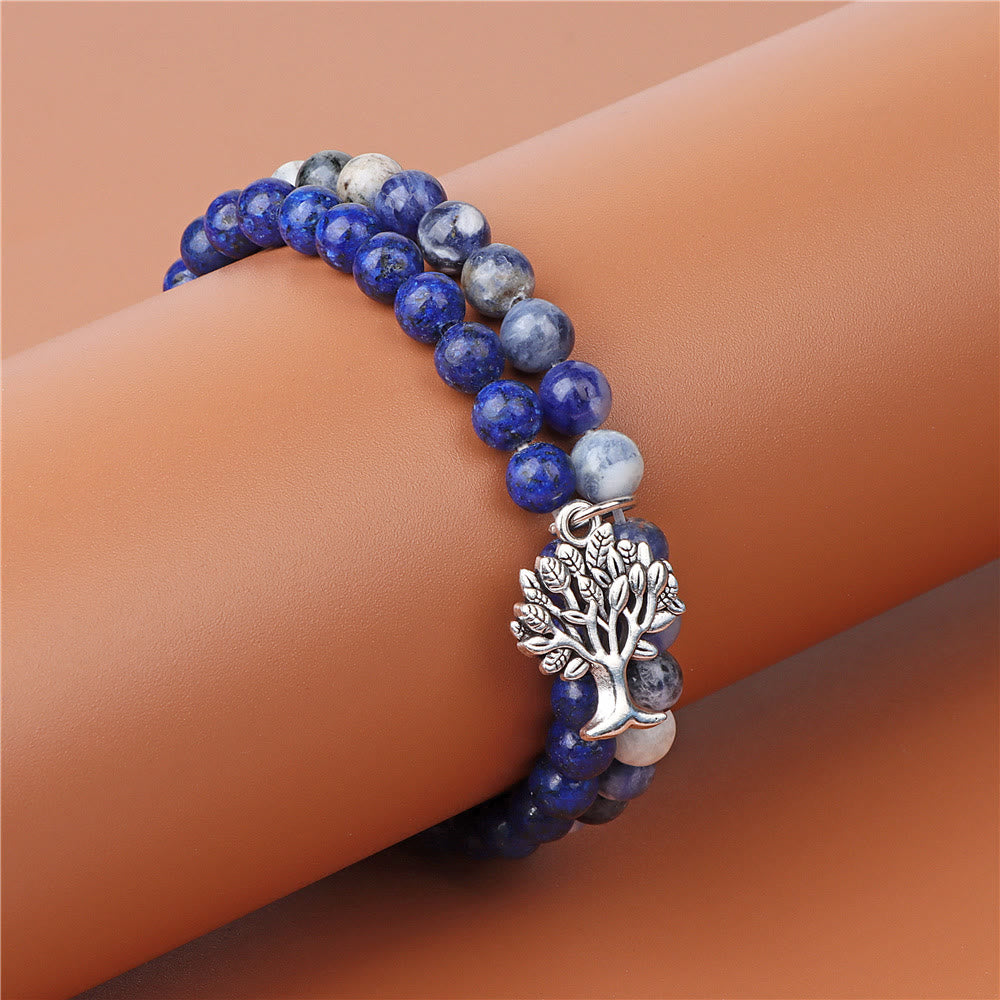 Bracciale Olivenorma Tree of Life Gemstone Double Layer