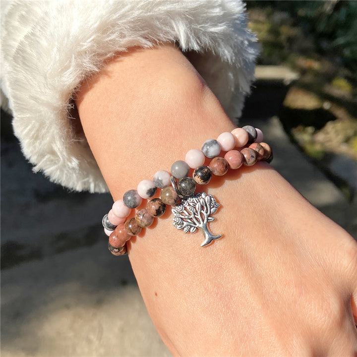 Bracciale Olivenorma Tree of Life Gemstone Double Layer