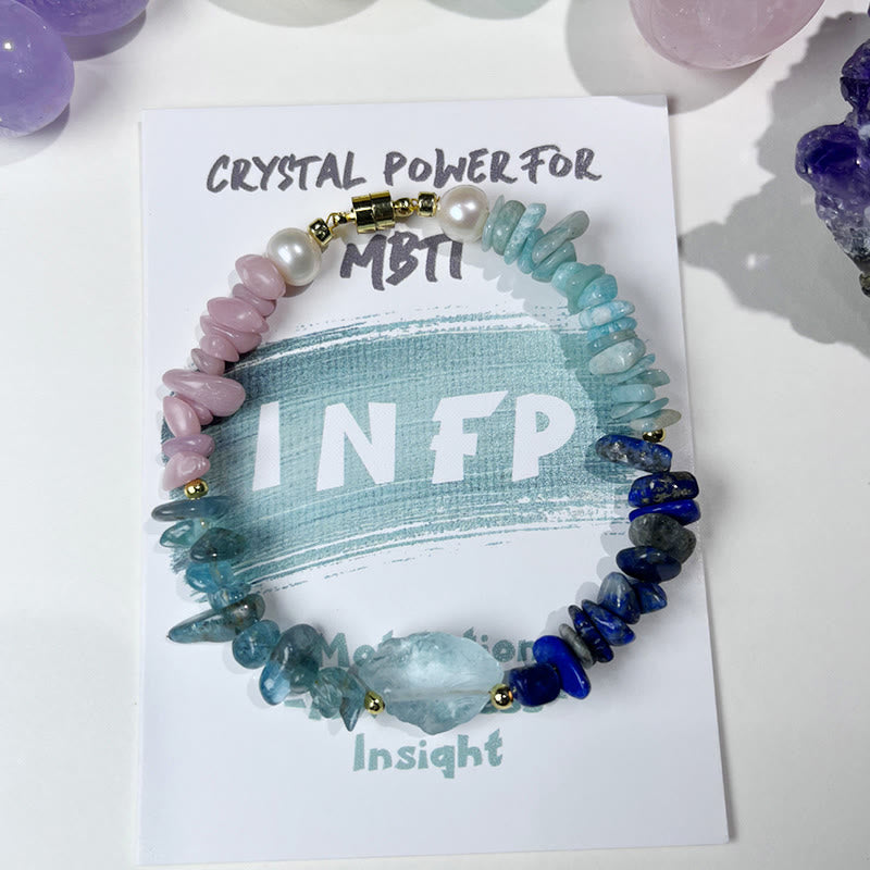Olivenorma Natural Crystal MBTI Gem Braccialetto di personalità 