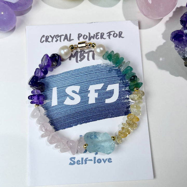 Olivenorma Natural Crystal MBTI Gem Braccialetto di personalità 