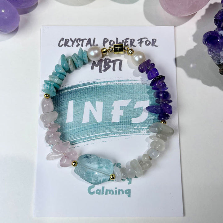 Olivenorma Natural Crystal MBTI Gem Braccialetto di personalità 