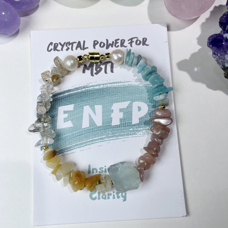 Olivenorma Natural Crystal MBTI Gem Braccialetto di personalità 