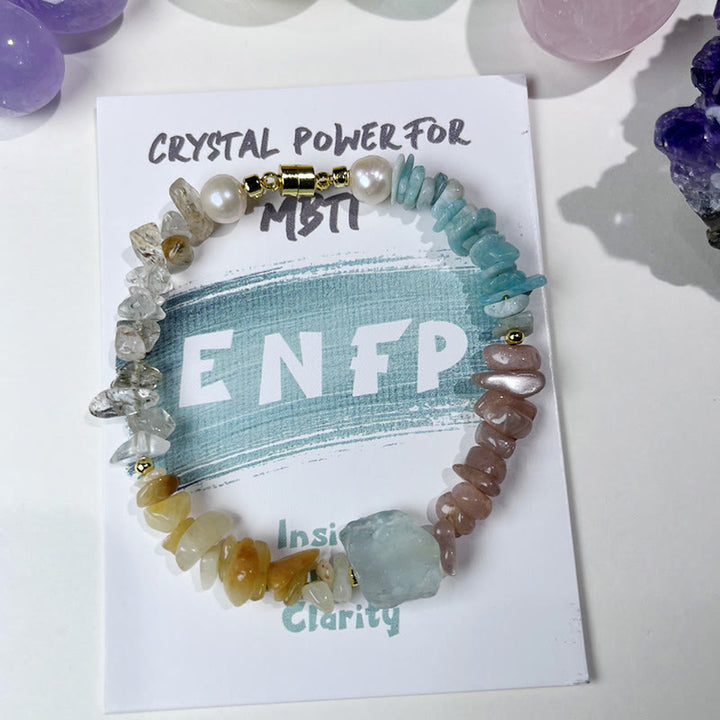 Olivenorma Natural Crystal MBTI Gem Braccialetto di personalità 