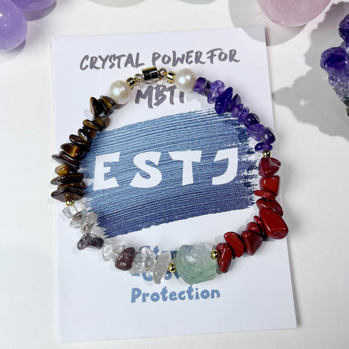 Olivenorma Natural Crystal MBTI Gem Braccialetto di personalità 