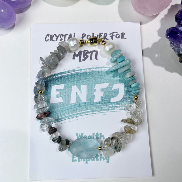 Olivenorma Natural Crystal MBTI Gem Braccialetto di personalità 