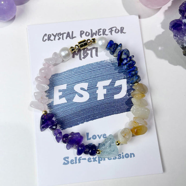 Olivenorma Natural Crystal MBTI Gem Braccialetto di personalità 