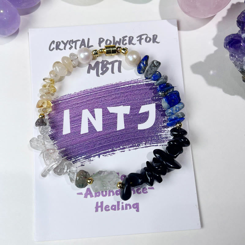 Olivenorma Natural Crystal MBTI Gem Braccialetto di personalità 