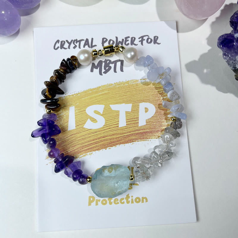 Olivenorma Natural Crystal MBTI Gem Braccialetto di personalità 