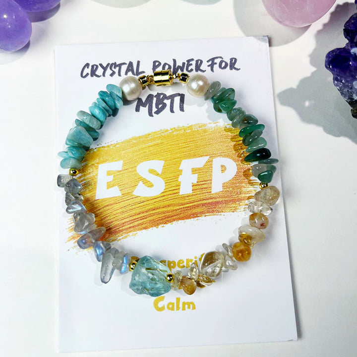 Olivenorma Natural Crystal MBTI Gem Braccialetto di personalità 