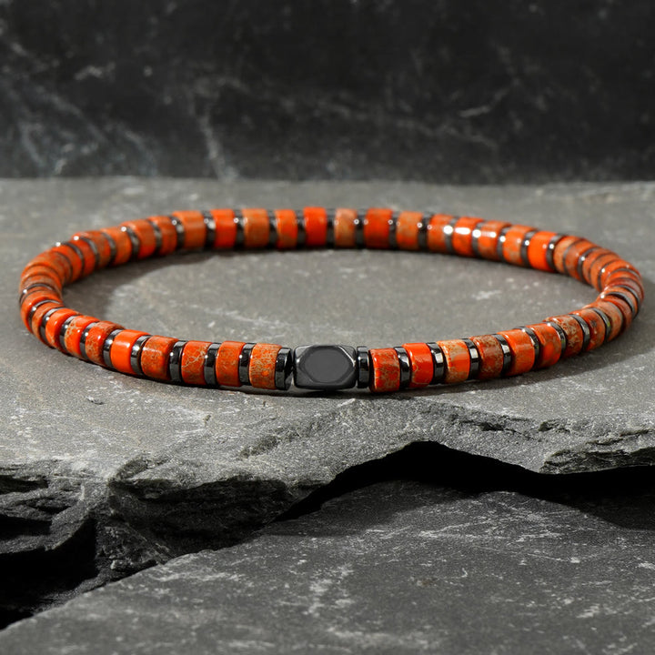 Bracciale di perline in pietra naturale dell'imperatore boemo Olivenorma 