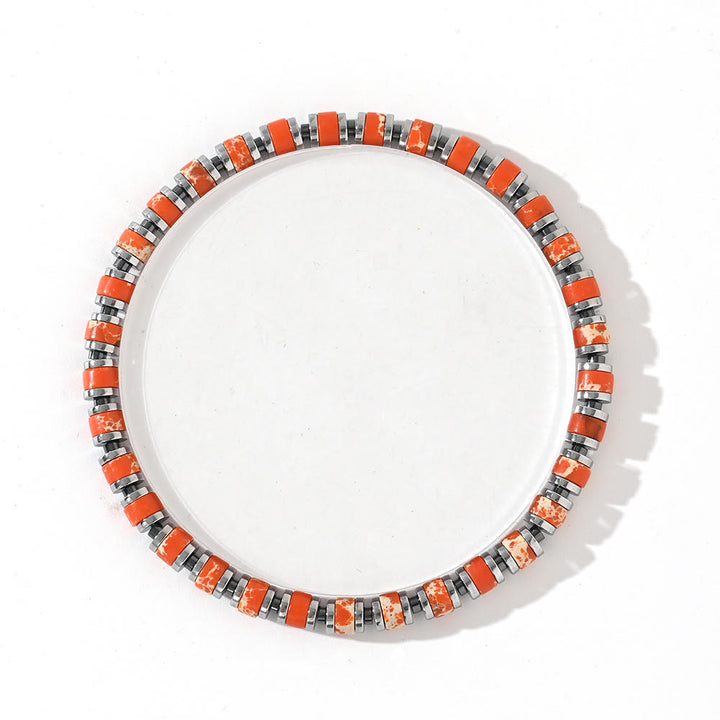 Braccialetto di perline di gemme di agata naturale stile boho Olivenorma 