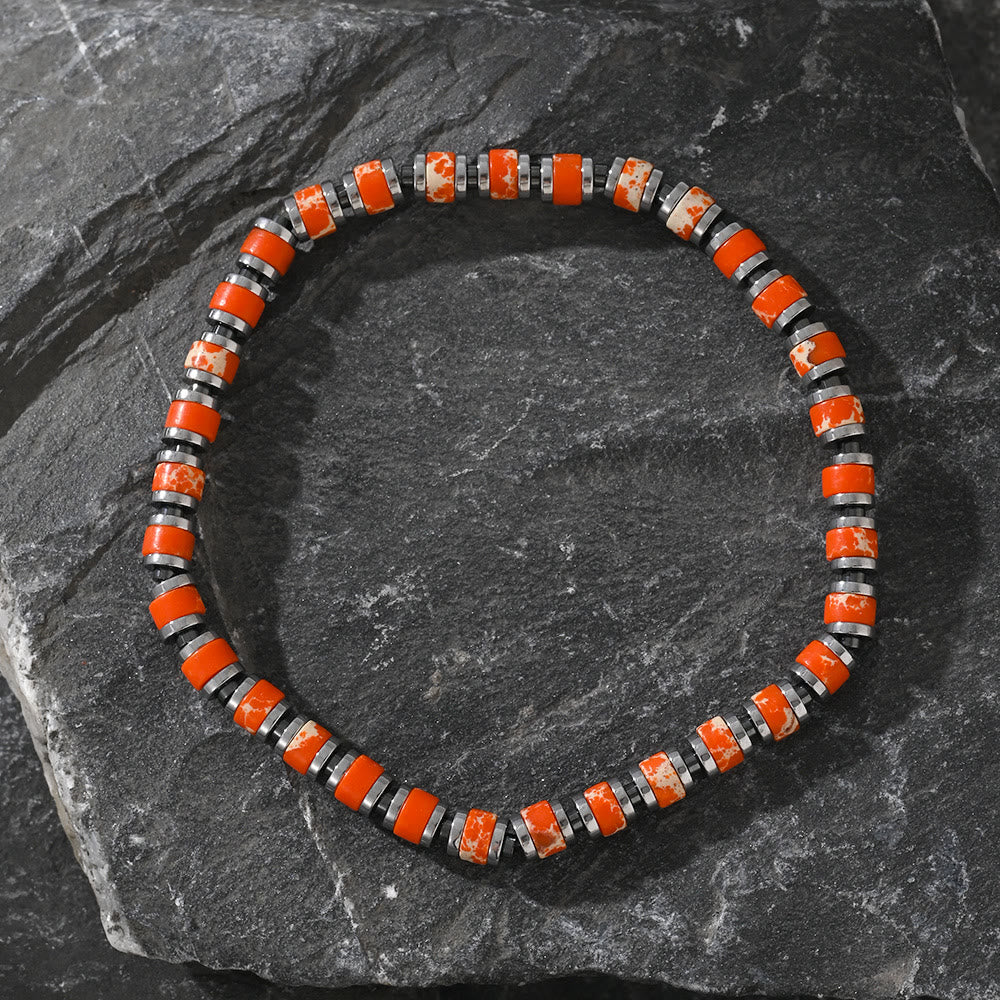 Braccialetto di perline di gemme di agata naturale stile boho Olivenorma 