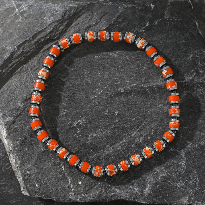 Braccialetto di perline di gemme di agata naturale stile boho Olivenorma 