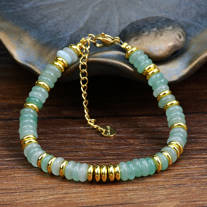 Olivenorma Boho Braccialetto di perline di agata naturale colorata 