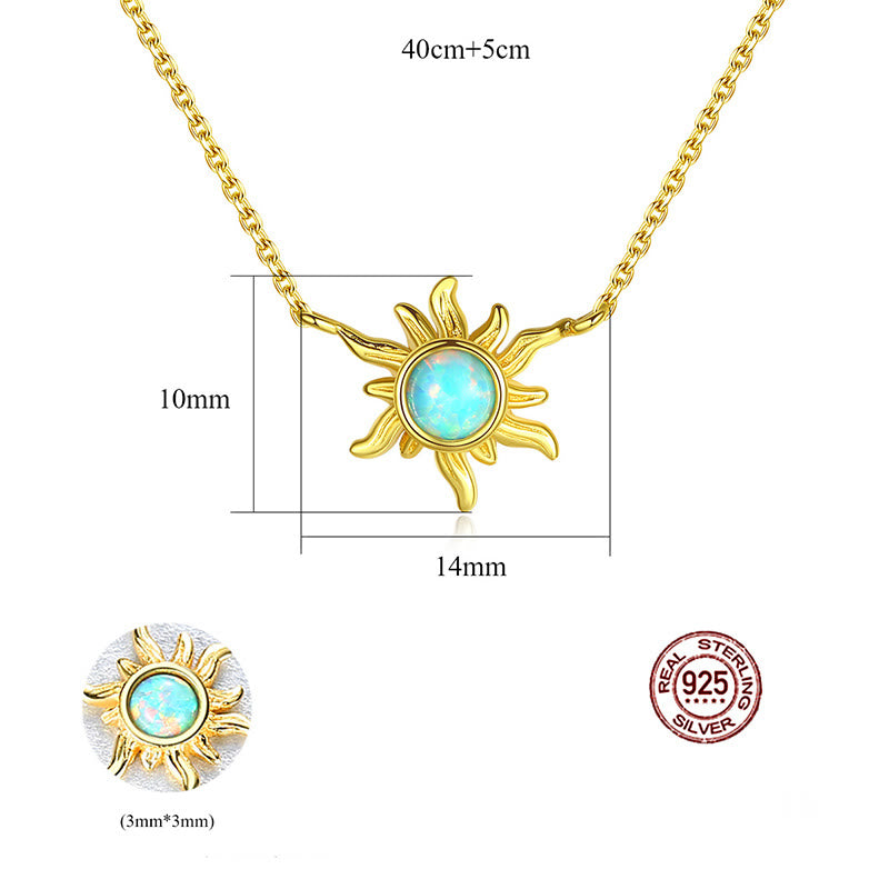 Collana in argento sterling 925 a forma di sole con opale Olivenorma