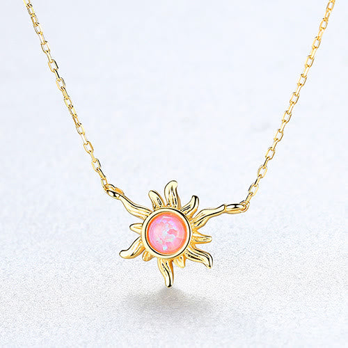 Collana in argento sterling 925 a forma di sole con opale Olivenorma
