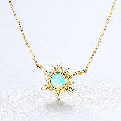 Collana in argento sterling 925 a forma di sole con opale Olivenorma