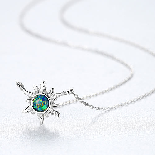 Collana in argento sterling 925 a forma di sole con opale Olivenorma