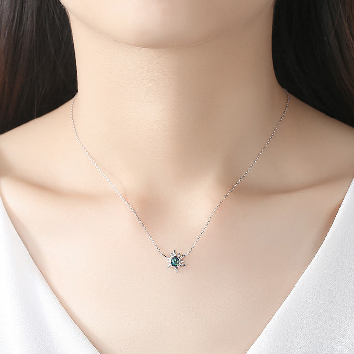 Collana in argento sterling 925 a forma di sole con opale Olivenorma