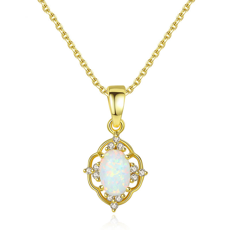 Collana con ciondolo in opale Olivenorma in argento sterling 925