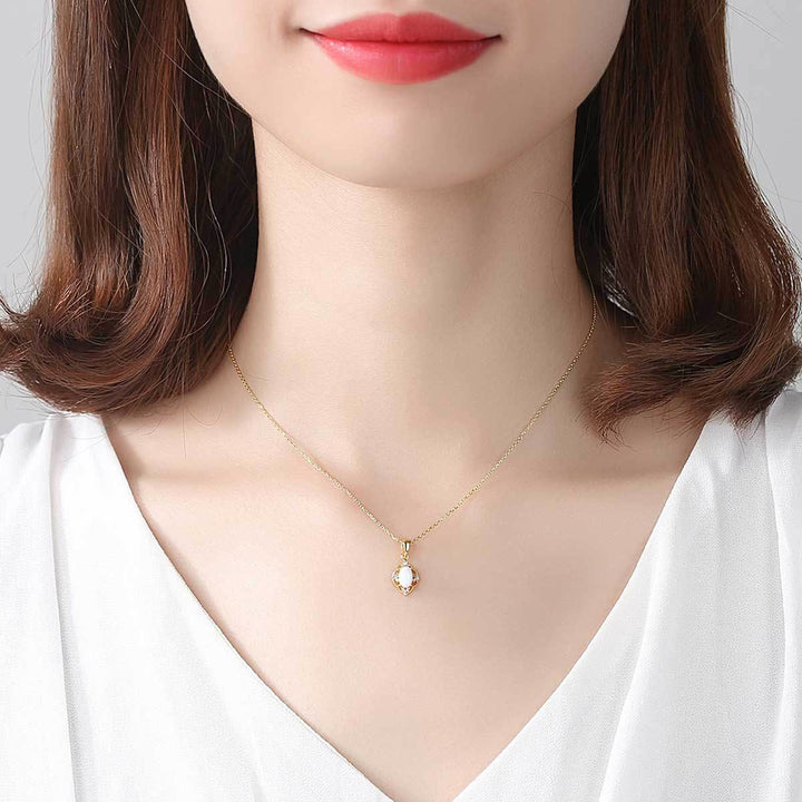 Collana con ciondolo in opale Olivenorma in argento sterling 925
