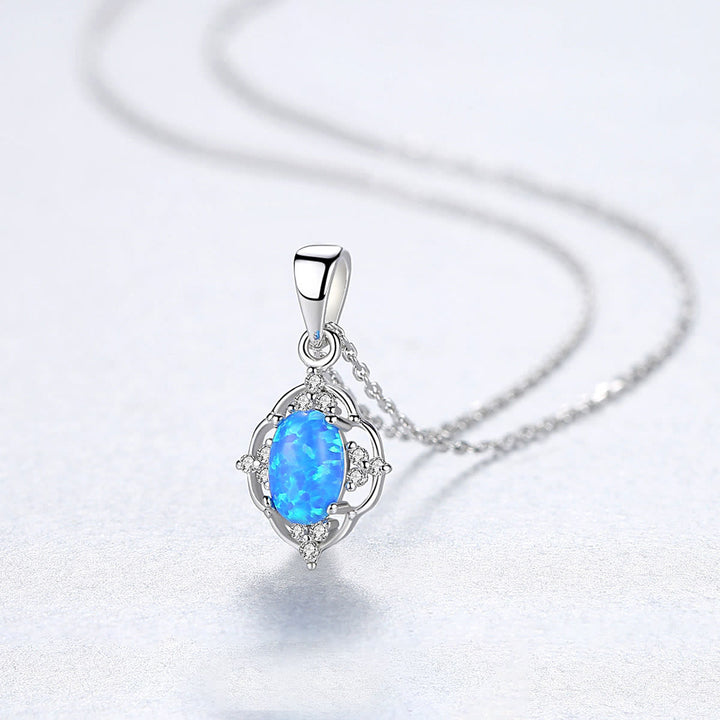 Collana con ciondolo in opale Olivenorma in argento sterling 925