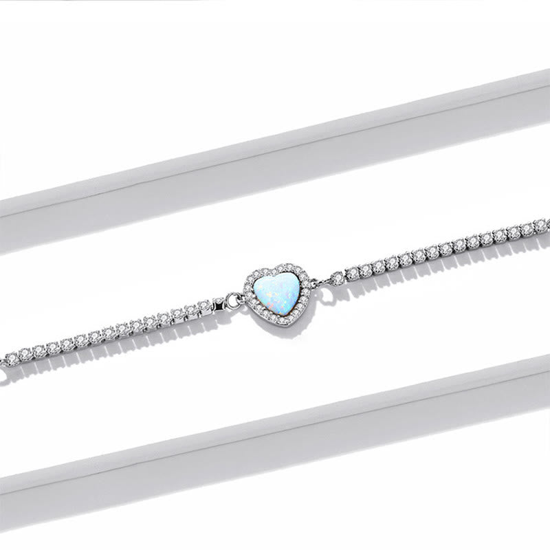 Olivenorma Set di gioielli con collana e bracciale a forma di cuore