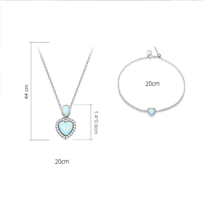 Olivenorma Set di gioielli con collana e bracciale a forma di cuore