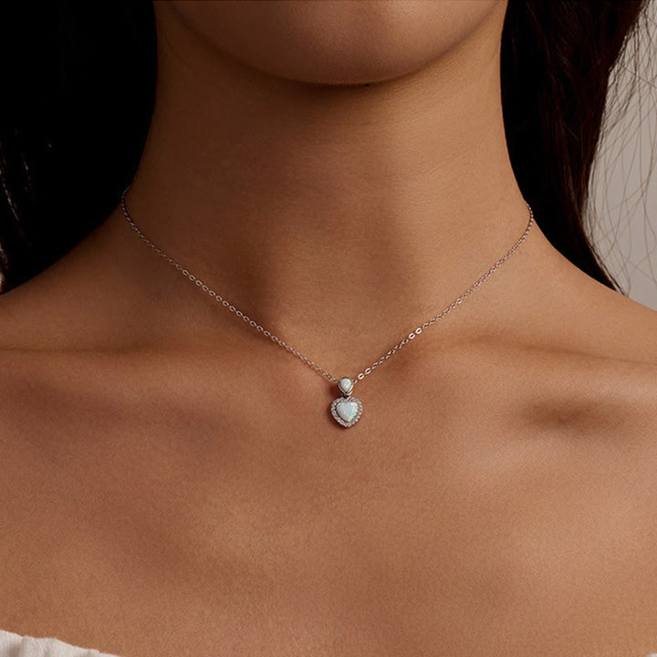 Olivenorma Set di gioielli con collana e bracciale a forma di cuore