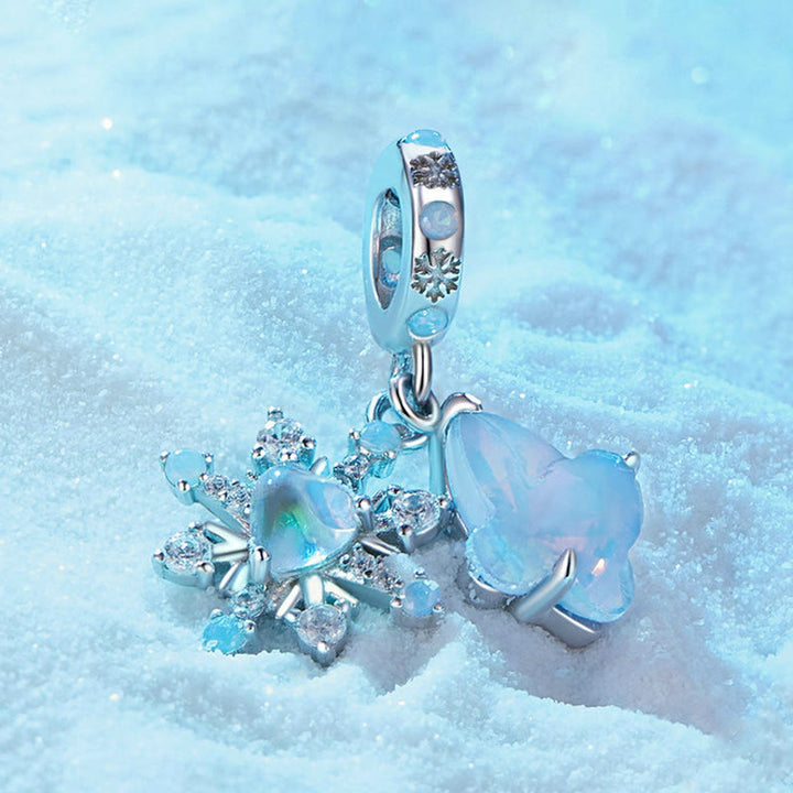Olivenorma Fiocco di neve Farfalla Opale Collana girocollo in argento S925