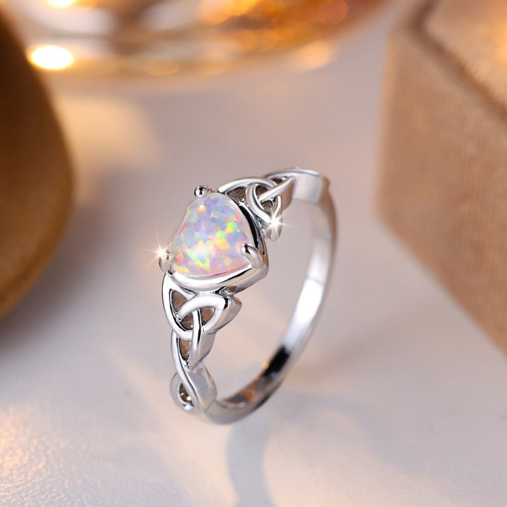 Olivenorma "Eternity Unlimited" Anello di fidanzamento con cuore in opale 