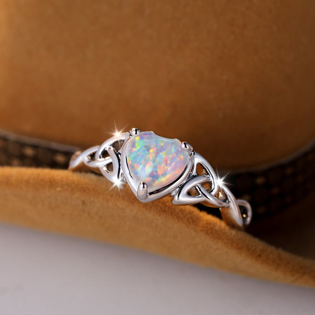 Olivenorma "Eternity Unlimited" Anello di fidanzamento con cuore in opale 