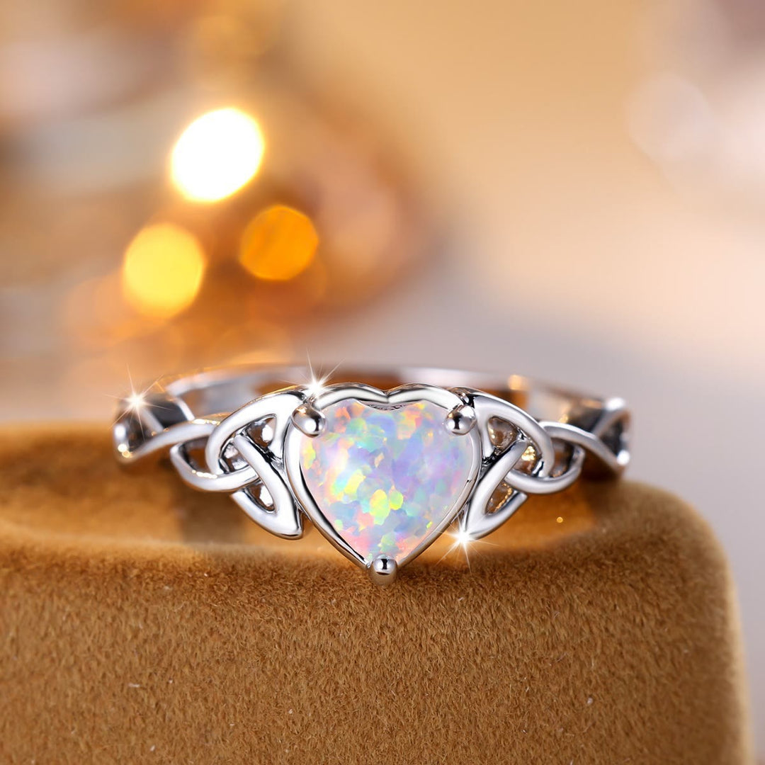 Olivenorma "Eternity Unlimited" Anello di fidanzamento con cuore in opale 