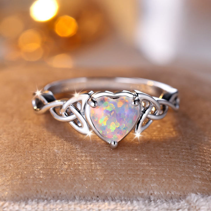 Olivenorma "Eternity Unlimited" Anello di fidanzamento con cuore in opale 